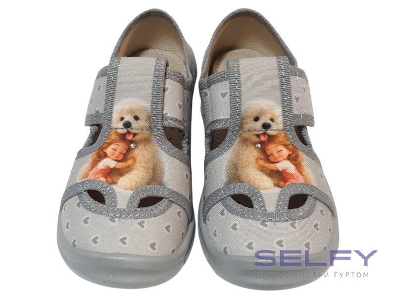 Margo 26-31 сірі, сіра підошва, дівчинка з песиком, 28 i 29 подвоєні, Фото 3