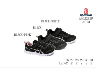 Кроссовки детские Apawwa ABC2262P black-pink 26-31