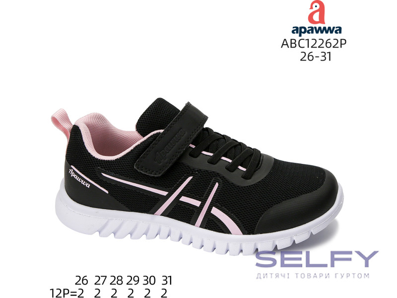 Кросівки дитячі Apawwa ABC2262P black-pink 26-31, Фото 1