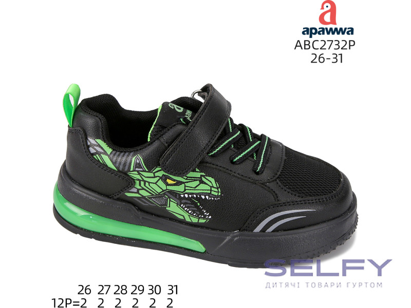 Кросівки дитячі Apawwa ABC2732P black 26-31, Фото 1
