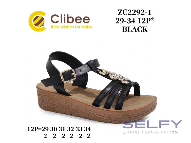 Босоножки детские Clibee ZC2292-1 black 29-34, Фото 1