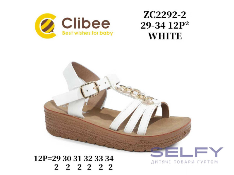 Босоніжки дитячі Clibee ZC2292-2 white 29-34, Фото 1