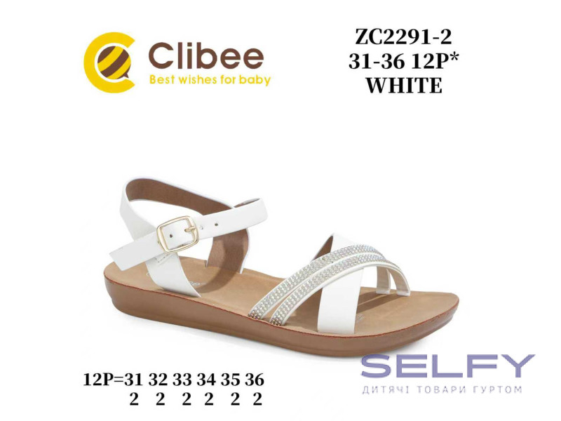 Босоножки детские Clibee ZC2291-2 white 31-36, Фото 1
