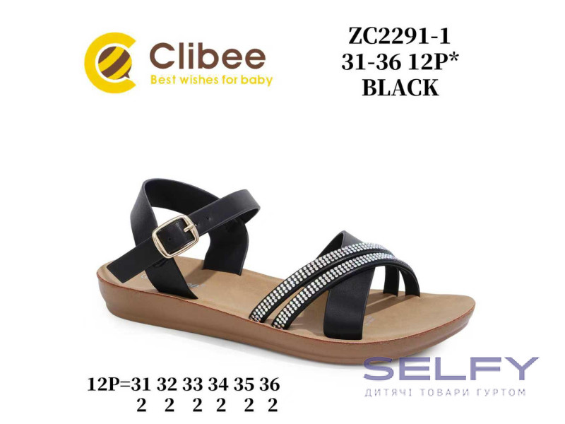 Босоніжки дитячі Clibee ZC2291-1 black 31-36, Фото 1