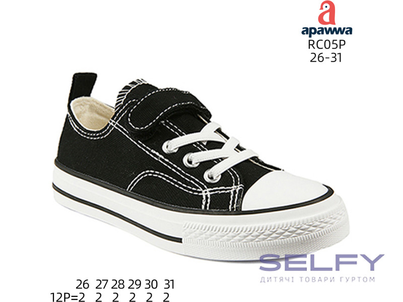 Кеды детские Apawwa RC05P black 26-31, Фото 1