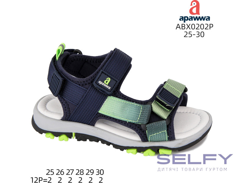 Босоніжки дитячі Apawwa ABX0202P navy-green 25-30, Фото 1