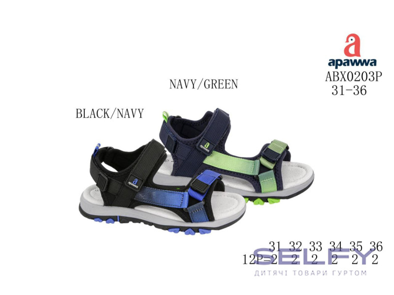 Босоножки детские Apawwa ABX0203P black-navy 31-36, Фото 1