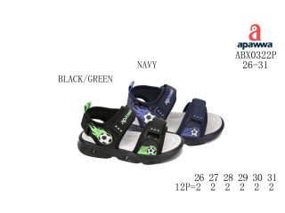 Босоніжки дитячі Apawwa ABX0322P black-green 26-31