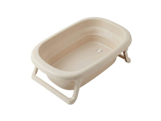 Ванна дитяча складна Foldable Bathtub з термометром, natural linen