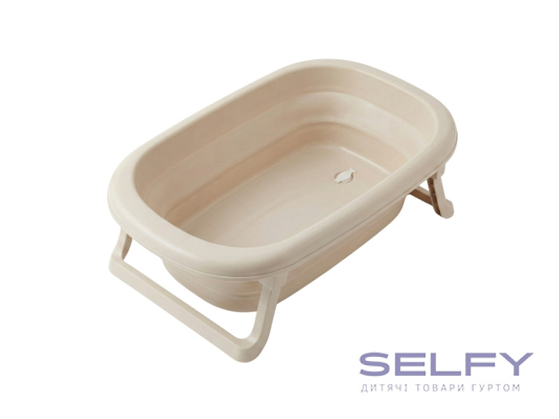Ванна дитяча складна Foldable Bathtub з термометром, natural linen, Фото 1