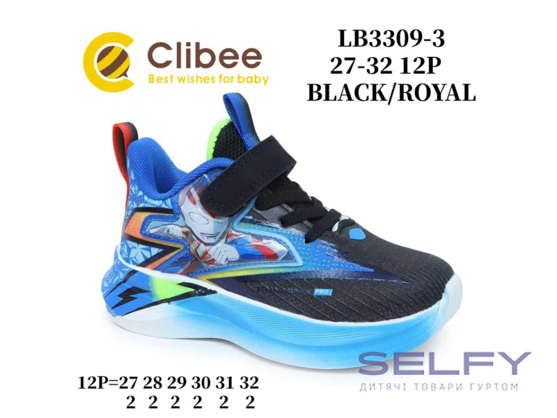 Кросівки дитячі ClibeeLB3309-3 black-royal 27-32, Фото 1