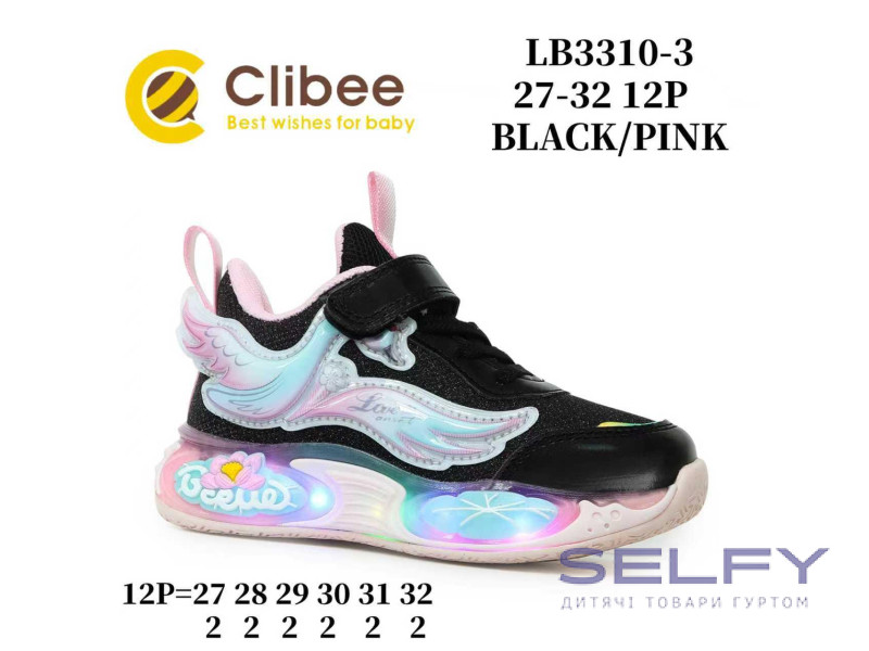 Кросівки дитячі Clibee LB3310-3 black-pink 27-32, Фото 1