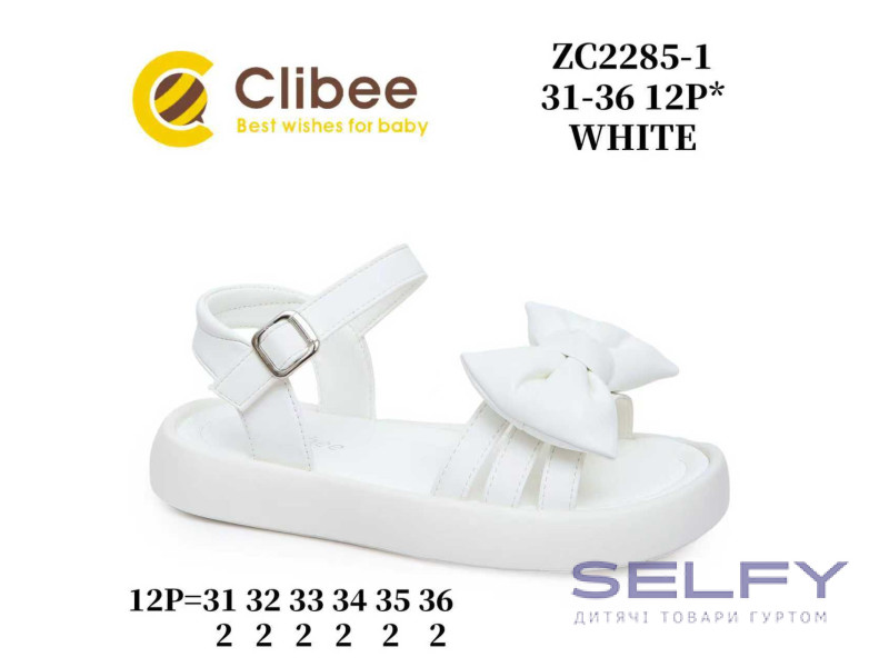 Босоніжки дитячі Clibee ZC2285-1 white 31-36, Фото 1
