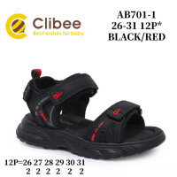 Босоніжки дитячі Clibee AB701-1 black-red 26-31