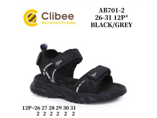 Босоніжки дитячі Clibee AB701-2 black-grey 26-31