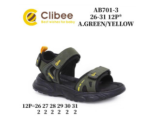 Босоніжки дитячі Clibee AB701-3 a.green-yellow 26-31