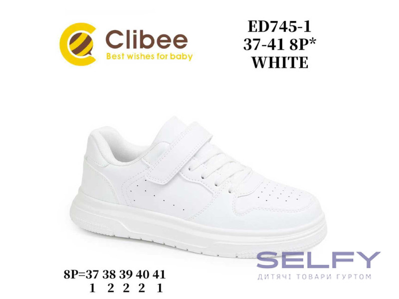 Кроссовки детские Clibee ED745-1 white 37-41, Фото 1