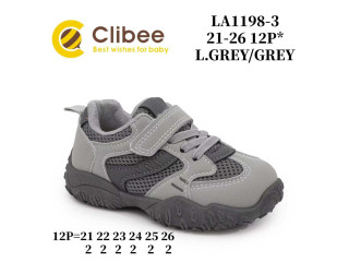Кроссовки детские Clibee LA1198-3 l.grey-grey 21-26