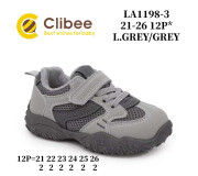 Кросівки дитячі Clibee LA1198-3 l.grey-grey 21-26