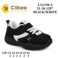 Кроссовки детские Clibee LA1198-4 black-white 21-26