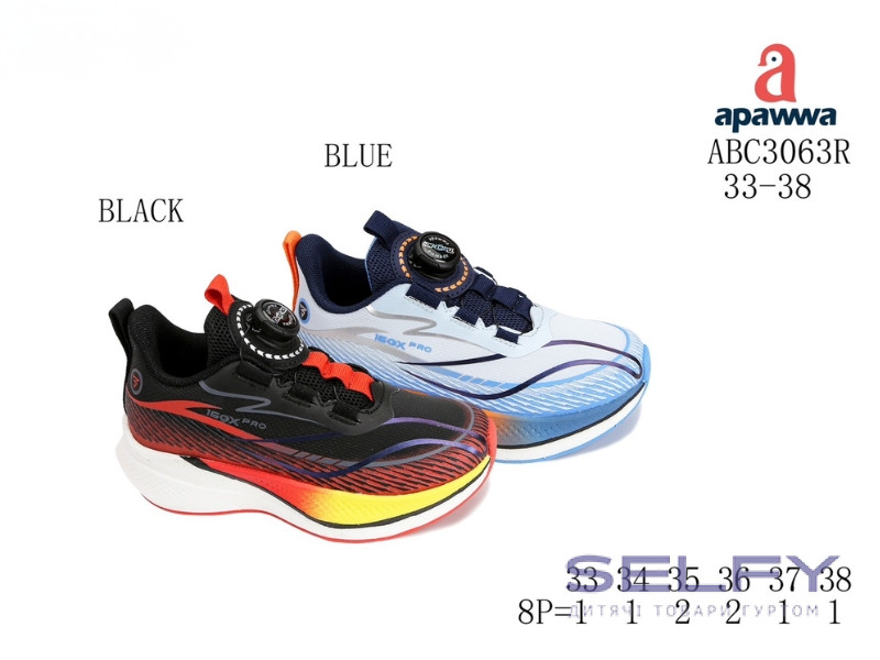 Кросівки дитячі Apawwa ABC3063R black 33-38, Фото 1