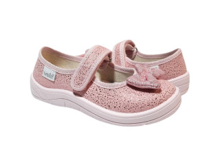 Алина 25-30 светло-розовая, розовая подошва, бант