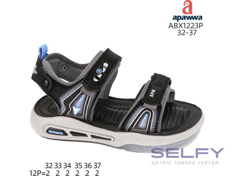 Босоніжки дитячі Apawwa ABX1223P black-blue 32-37, Фото 1