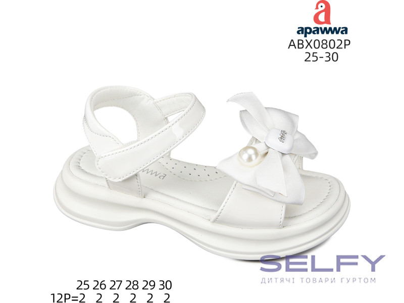Босоніжки дитячі Apawwa ABX0802P white 25-30, Фото 1