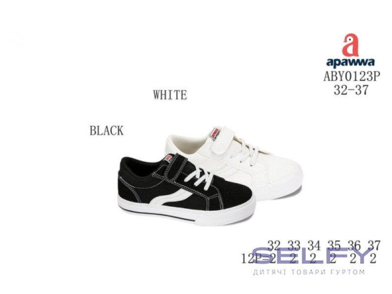 Кеди дитячі Apawwa ABY0123P black 32-37, Фото 1
