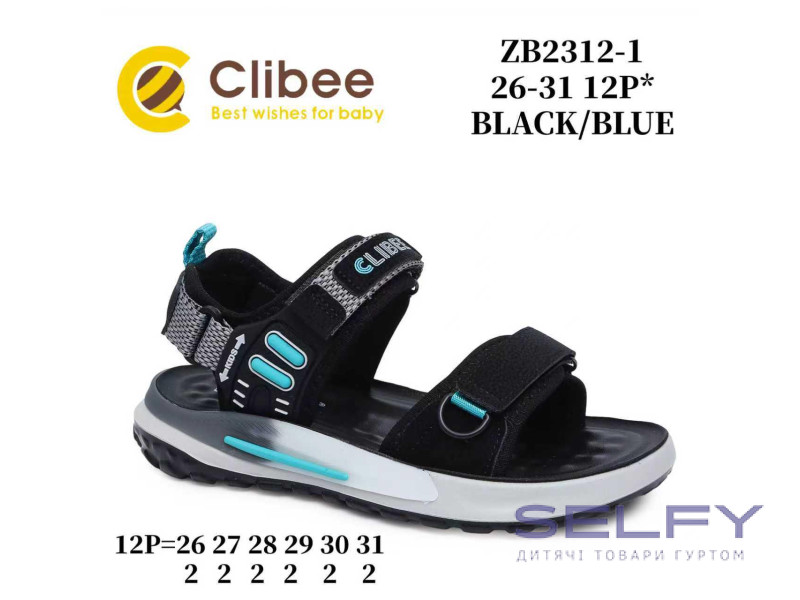 Босоножки детские Clibee ZB2312-1 black-blue 26-31, Фото 1