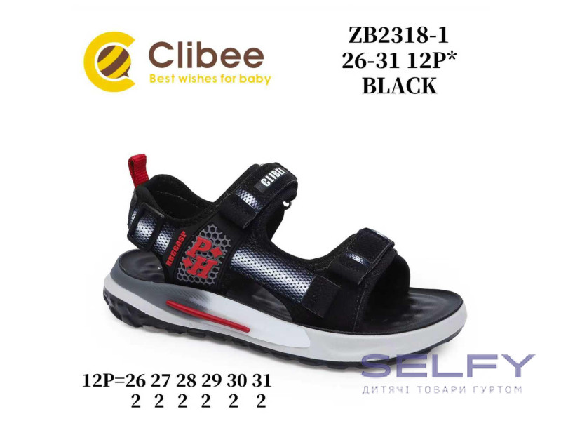 Босоніжки дитячі Clibee ZB2318-1 black-red 26-31, Фото 1