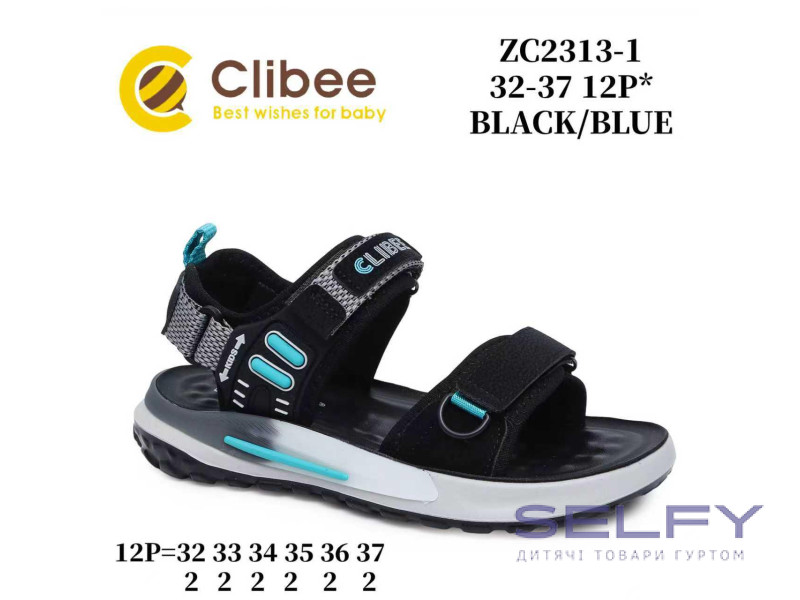 Босоніжки дитячі Clibee ZC2313-1 black-blue 32-37, Фото 1