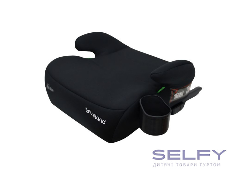Бустер VELANO Primo i-Size 125–150 см, ISOFIX + підстаканник, black, Фото 4