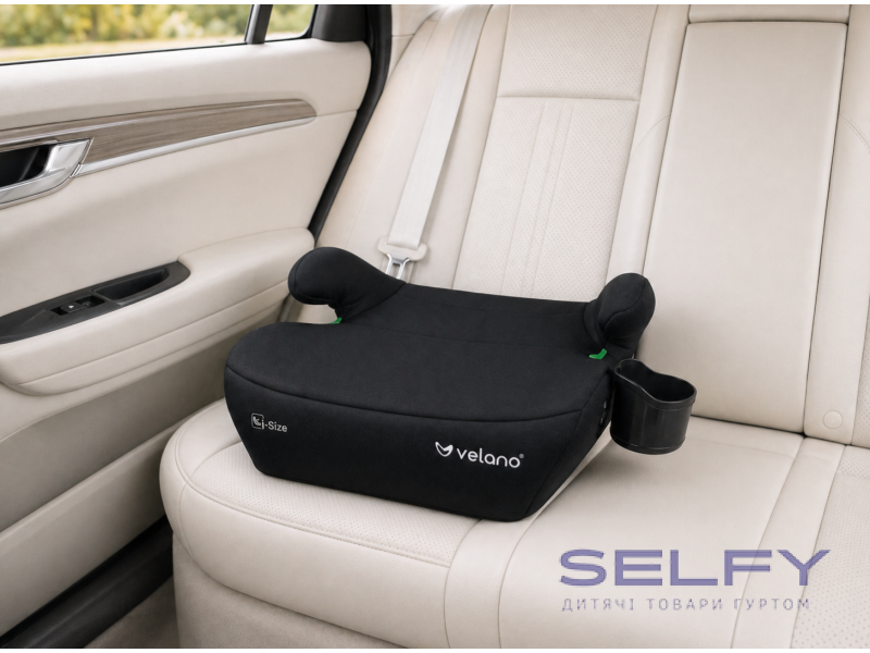 Бустер VELANO Primo i-Size 125-150 см, ISOFIX + подстаканник, black, Фото 5