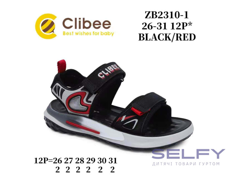 Босоніжки дитячі Clibee ZB2310-1 black-red 26-31, Фото 1