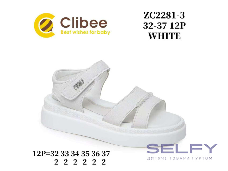 Босоніжки дитячі Clibee ZC2281-3 white 32-37, Фото 1
