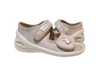 Єва 23-30 бежева, бежева підошва, брошка зайчик