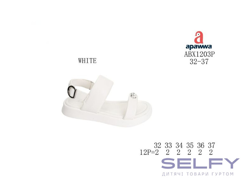 Босоніжки дитячі Apawwa ABX1203P white 32-37, Фото 1