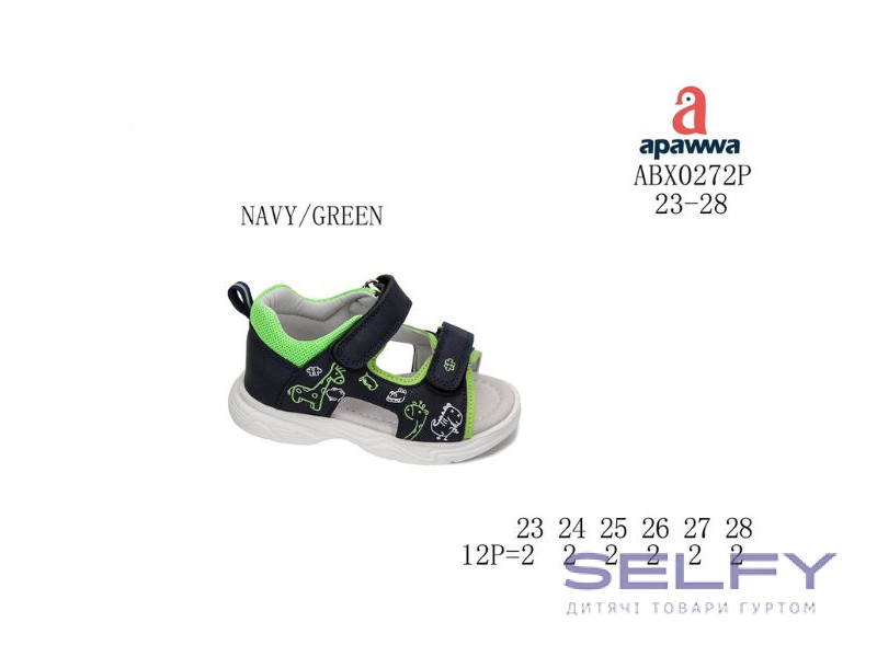 Босоніжки дитячі Apawwa ABX0272P navy-green 23-28, Фото 1