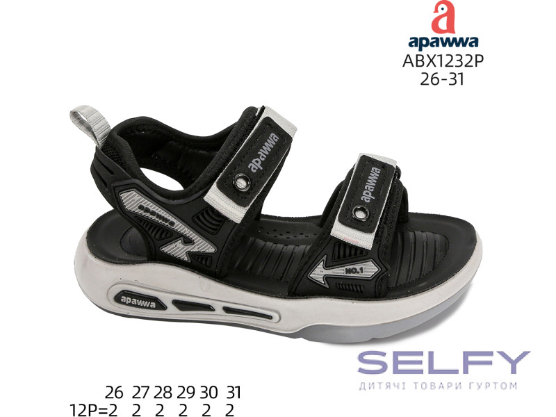 Босоніжки дитячі Apawwa ABX1232P black 26-31, Фото 1