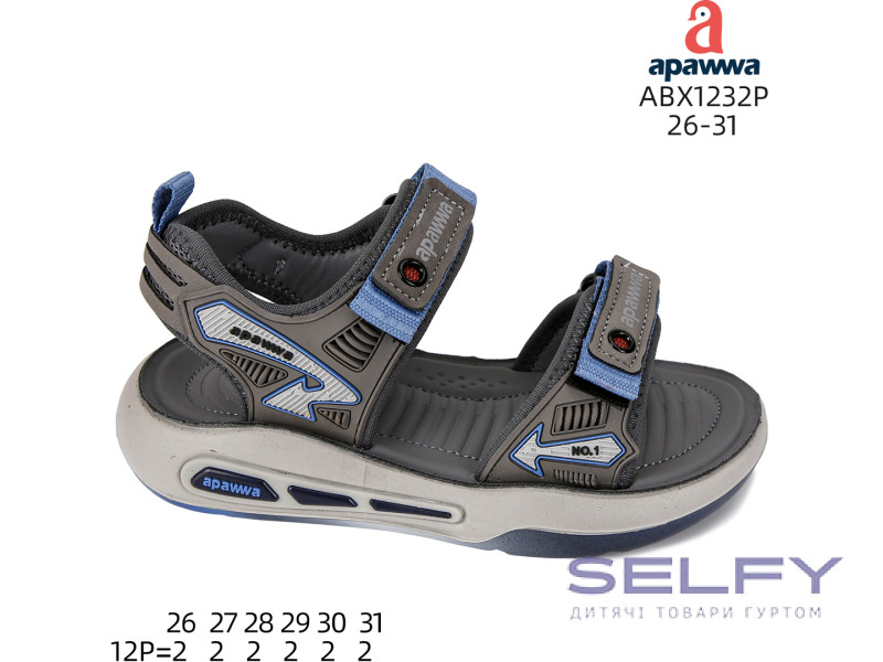 Босоніжки дитячі Apawwa ABX1232P grey 26-31, Фото 1