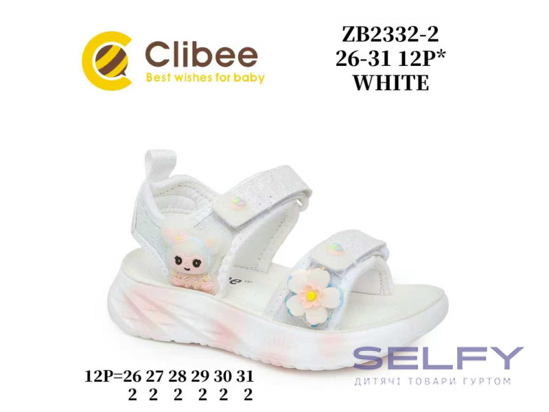 Босоніжки дитячі Clibee ZB2332-2 white 26-31, Фото 1