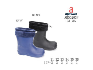 Гумові чоботи дитячі Apawwa ABQ0203P black 31-36