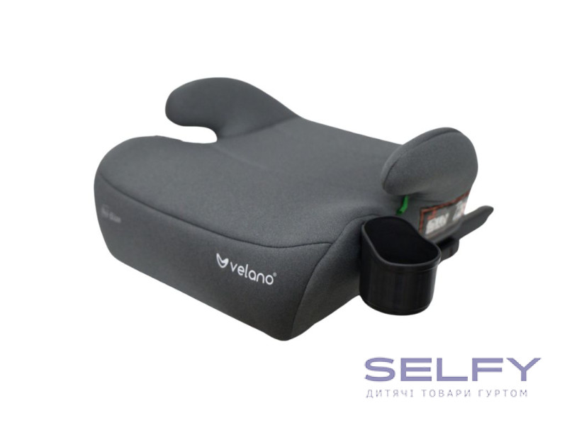 Бустер VELANO Primo i-Size 125–150 см, ISOFIX + підстаканник, grey, Фото 4