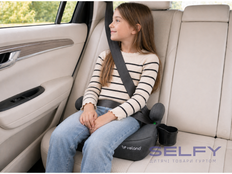 Бустер VELANO Primo i-Size 125-150 см, ISOFIX + подстаканник, grey, Фото 6