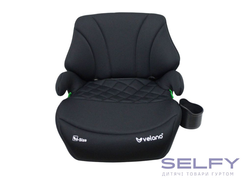 Бустер VELANO Gravo i-Size 125–150 см, ISOFIX + підстаканник, black, Фото 1