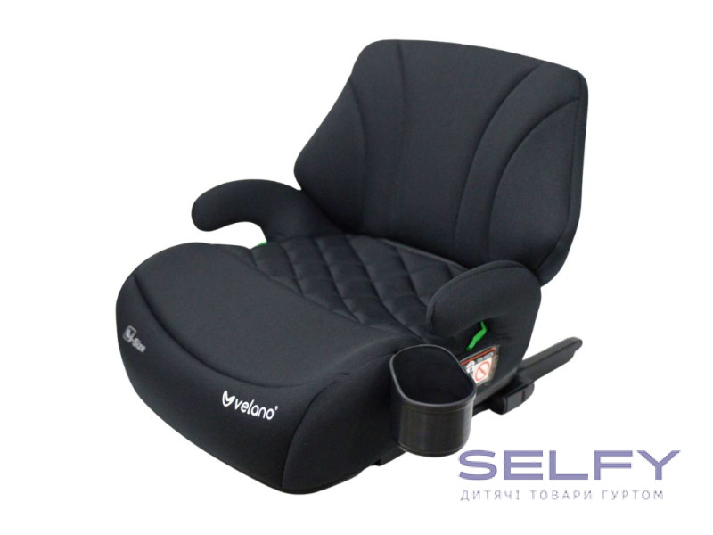 Бустер VELANO Gravo i-Size 125–150 см, ISOFIX + підстаканник, black, Фото 4