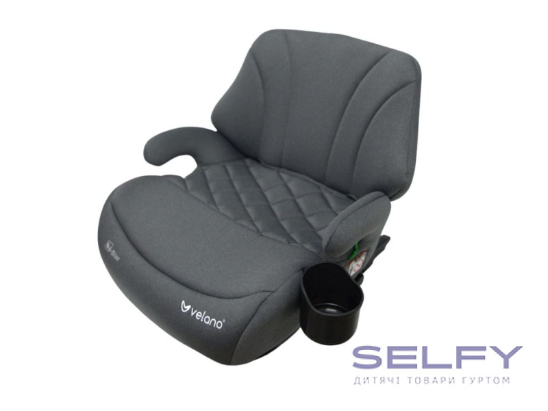 Бустер VELANO Gravo i-Size 125–150 см, ISOFIX + підстаканник, grey, Фото 3