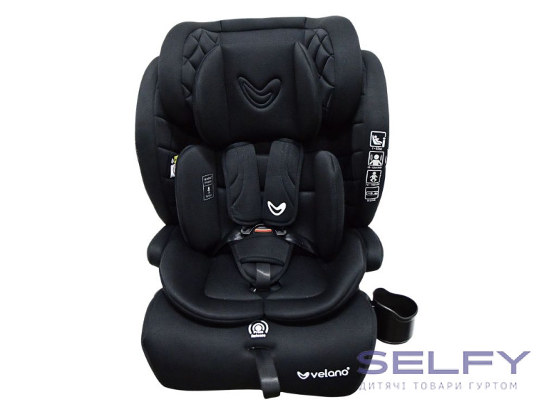 Автокресло VELANO Flexo i-Size 76–150 см, ISOFIX + Top Tether/ремень, black, Фото 1