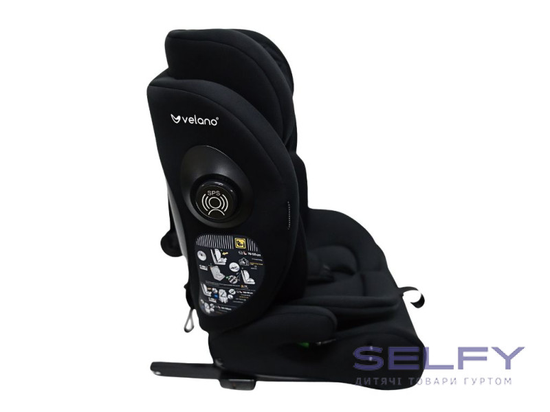 Автокресло VELANO Flexo i-Size 76–150 см, ISOFIX + Top Tether/ремень, black, Фото 5